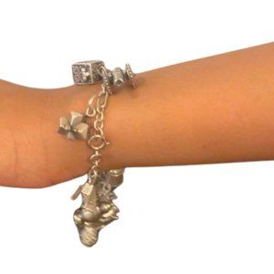 Vintage LIFE STORY Sterling Silver CHARM Bracelet 13 Charms 50g 7" Long